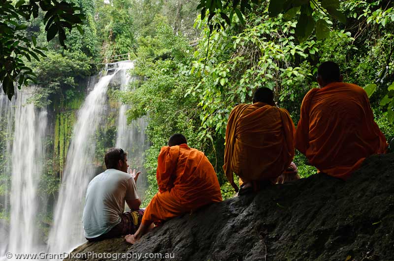 image of Monks at waterfall
