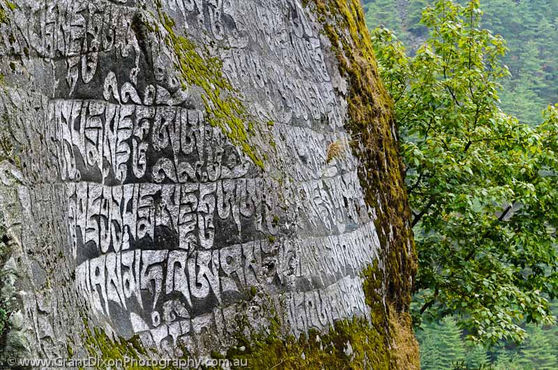 image of Carved cliff mantra