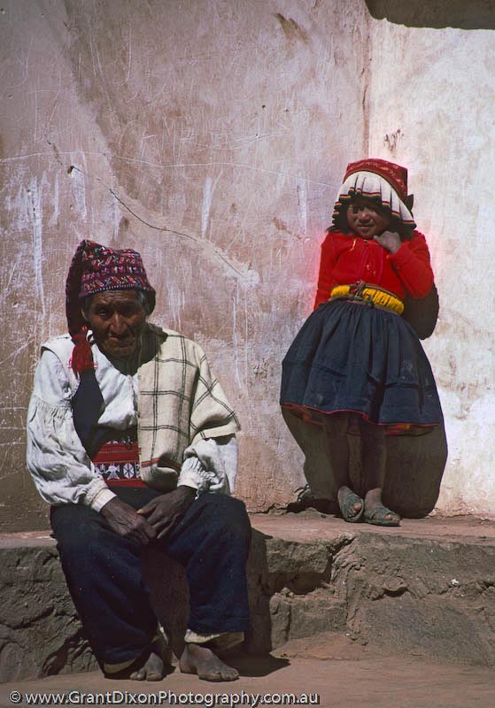 image of Taquile man and girl