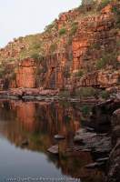 AUSTRALIA, Western Australia, West Kimberley. Charnley River. Sandstone gorge, near-continuous for some 30km on lower reaches of river, dawn.