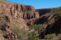 AUSTRALIA, Western Australia, East Kimberley, Kununurra. Cockburn Range, El Questro Wilderness Park. Sandstone cliffs in Cockburn Range.