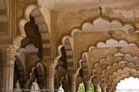 INDIA, Uttar Pradesh, Agra. Diwan-i-Am (Hall of Public Audience) in Agra Fort. The fort was rebuilt in present form from 1573 by Mughul emperor Akbar; the most important fort in India, where the great Mughul emperors lived and governed India from; a World Heritage site.