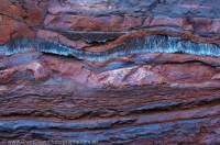 Blue asbestos (Crocidolite) in Banded Iron Formation, Dales Gorge, Hamersley Range, Karijini National Park, Western Australia.