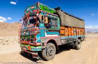 Painted freight truck; most such vehicles are colourfully decorated in an original way.