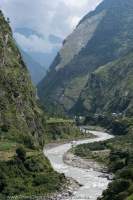 Meanders in gorge near Jagat, Manaslu Circuit trek, Nepal
