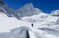 NEPAL. Fluted peak above Nare Glacier, Mingbo La, Sagamartha National Park.