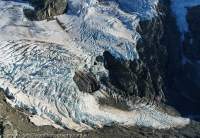 Glacier below Baker Peak, Garden of Eden ice plateau, Westland, New Zealand