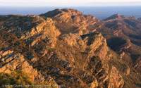 Heyson Range from St Mary Peak (Ngarri Mudlanha, 1170m), Wilpena Pound, Flinders Ranges National Park. Sunrise.