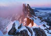 Mt Geryon winter dawn, Du Cane Range, Cradle Mountain - Lake St Clair National Park, Tasmanian Wilderness World Heritage Area