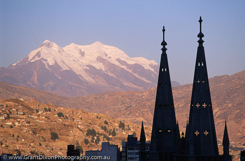 image of Illimani and steeples