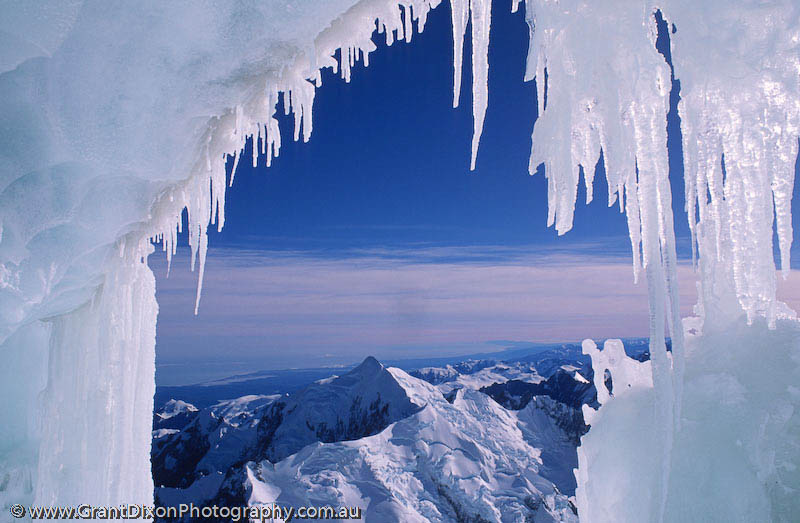 image of Mt Cook icicles