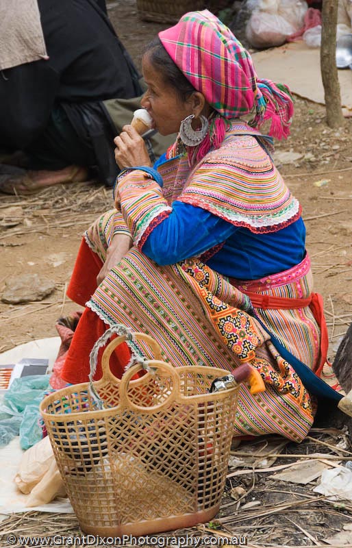 image of Hmong woman at market