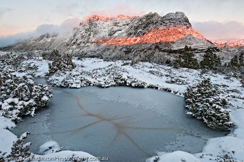 image of Cradle Mountain snowy dawn