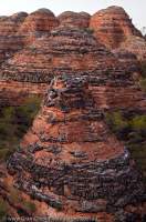 AUSTRALIA, Western Australia, East Kimberley, Purnululu National Park (Bungle Bungles).  Layered sandstone domes beside Piccanniny Creek, dawn.