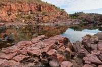 AUSTRALIA, Western Australia, West Kimberley. Charnley River. Water-scoured sandstone in gorge.