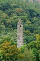 Round tower, Glendalough, built in 10th-11th century, County Wicklow, Ireland.