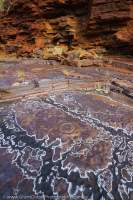 Water stains on bedding plane, Munjina Gorge, Hamersley Range, Karijini National Park, Western Australia.