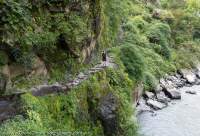 Riverside trail, Manaslu Circuit trek, Nepal