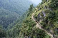 Sidling trail, Tsum Valley, Manaslu Circuit trek, Nepal