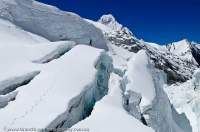 NEPAL. Crevasses on Nare Glacier, below Mingbo La, Sagamartha National Park.