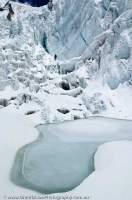 NEPAL. Frozen pool on Nare Glacier, Sagamartha National Park.