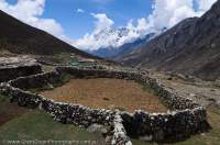 NEPAL. Stone-walled fields & houses, Bhote Khosi valley, Sagamartha National Park.
