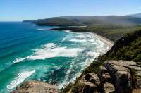 AUSTRALIA, Tasmania, Southwest National Park. South Cape Bay, South Coast Track.
