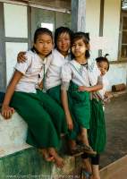 School girls at Palaung village in northern Shan Highlands.