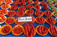 Chillies for sale in Sato market, Kuching, Sarawak, Malaysia.