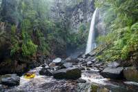 Reynolds Falls, Vale River packraft descent, Oct 2024, Tasmania