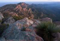 Heyson Range from St Mary Peak (Ngarri Mudlanha, 1170m), Wilpena Pound, Flinders Ranges National Park. Dawn.