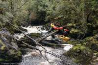 Packrafting on Weld River, Southwest National Park, Tasmanian Wilderness World Heritage Area