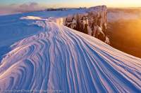 Wind scoured snow at dawn, winter, Du Cane Range, Cradle Mountain - Lake St Clair National Park, Tasmanian Wilderness World Heritage Area