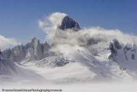 ARGENTINA, Patagonia. Granite peak of Cerro Fitzroy, viewed from southern Patagonian icecap.